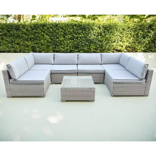 DS Living Eden 6 Seater Modular Garden Furniture Set with Cushions and Table