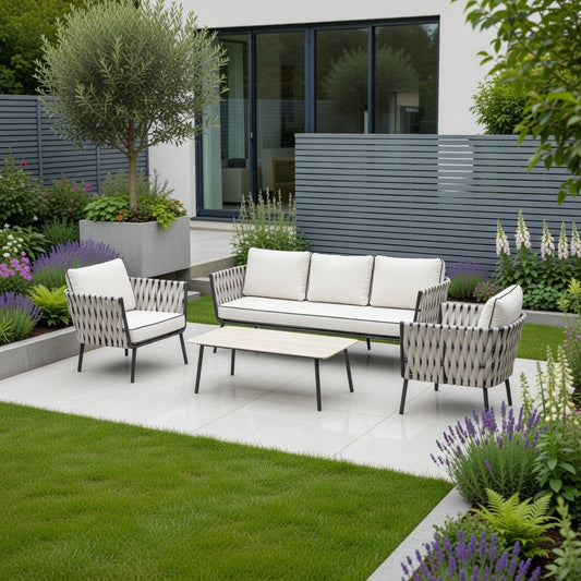 Rope Aluminium Garden Furniture 5 Seater