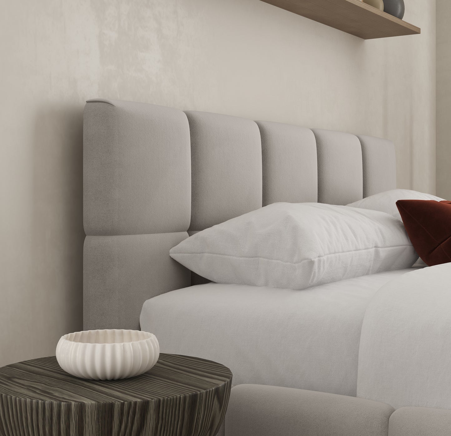 Ovella Cubed Upholstered Bed