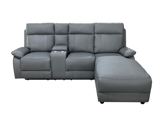 Sorento 3 Seater Leather Left Hand Corner Recliner Sofa