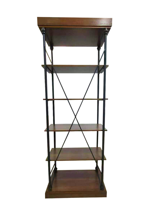 Black Metal X Frame 5-Shelf Bookcase