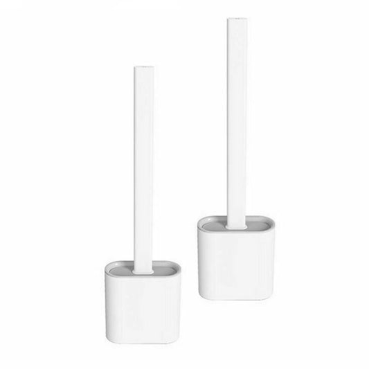 Silicone Toilet Brush w/ Wall Mount and Hygienic Basin
