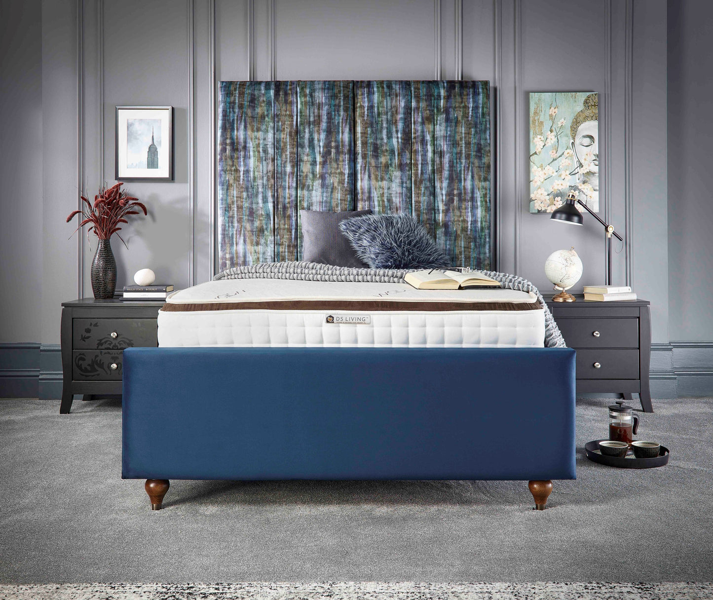 Lucia Design Luxury Velvet Uphosltered Bed Frame