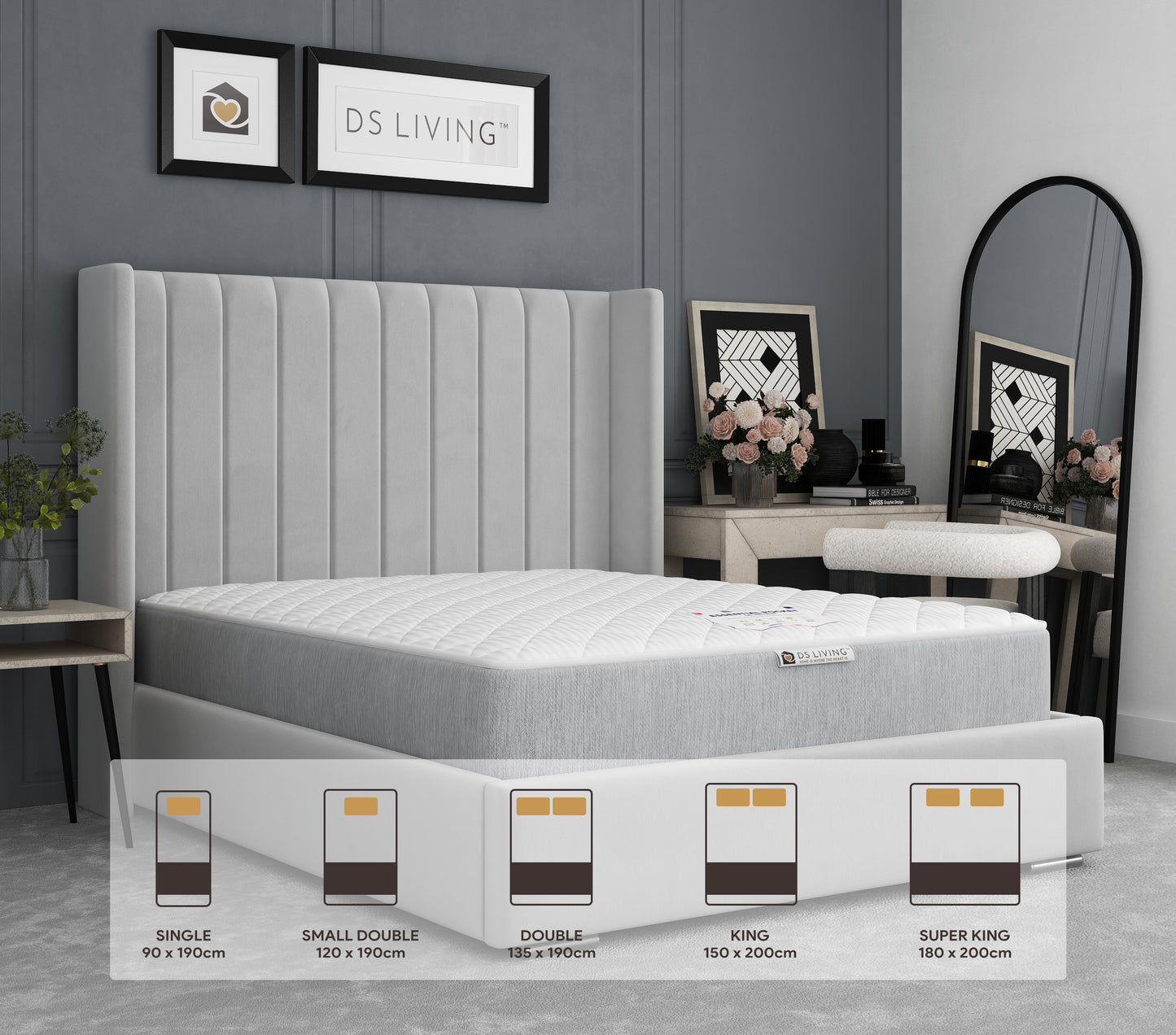 Aura Gel Enhanced 800 Pocket Sprung Mattress with Comfort Layers - Essentials by DS Living