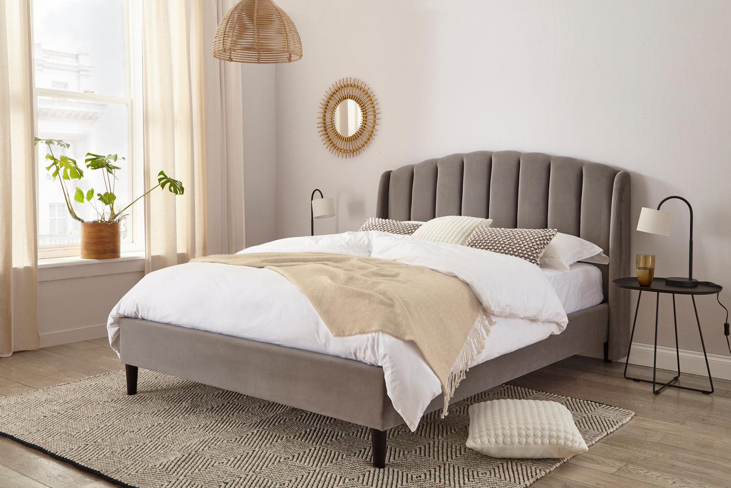 Aurelia Winged Upholstered Bed Frame