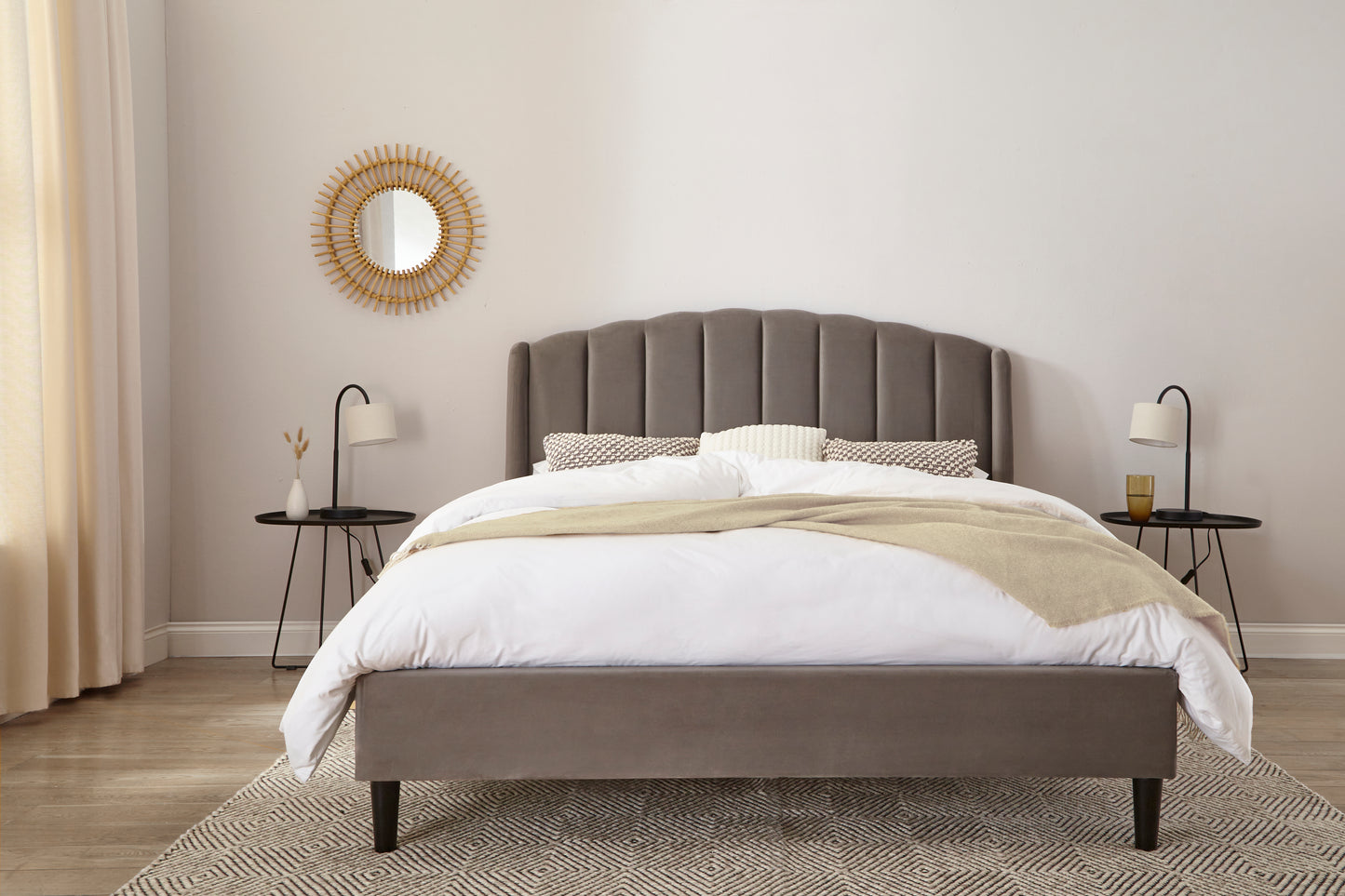 Aurelia Winged Upholstered Bed Frame