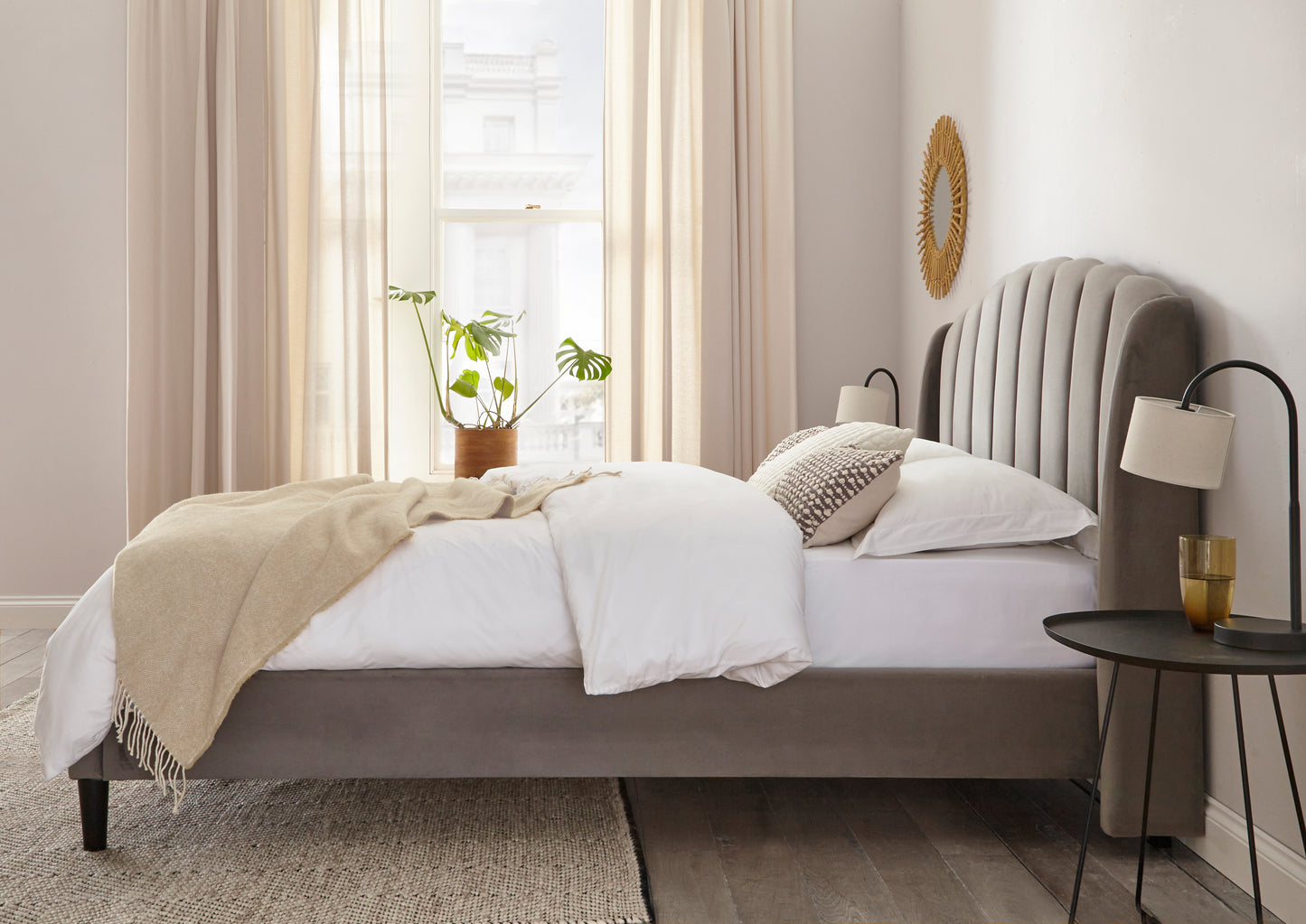 Aurelia Winged Upholstered Bed Frame