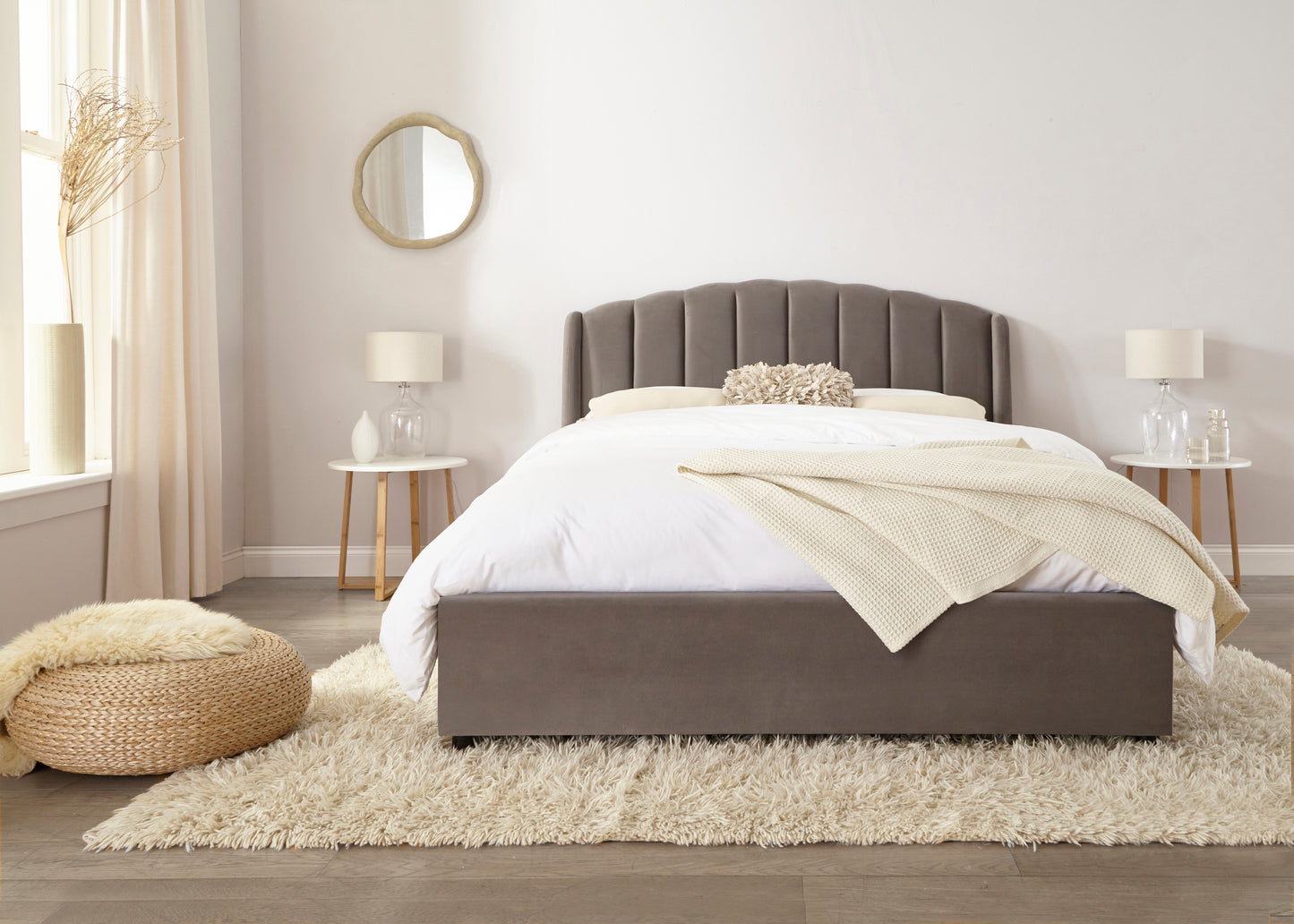 Aurelia Winged Upholstered Ottoman Bed Frame