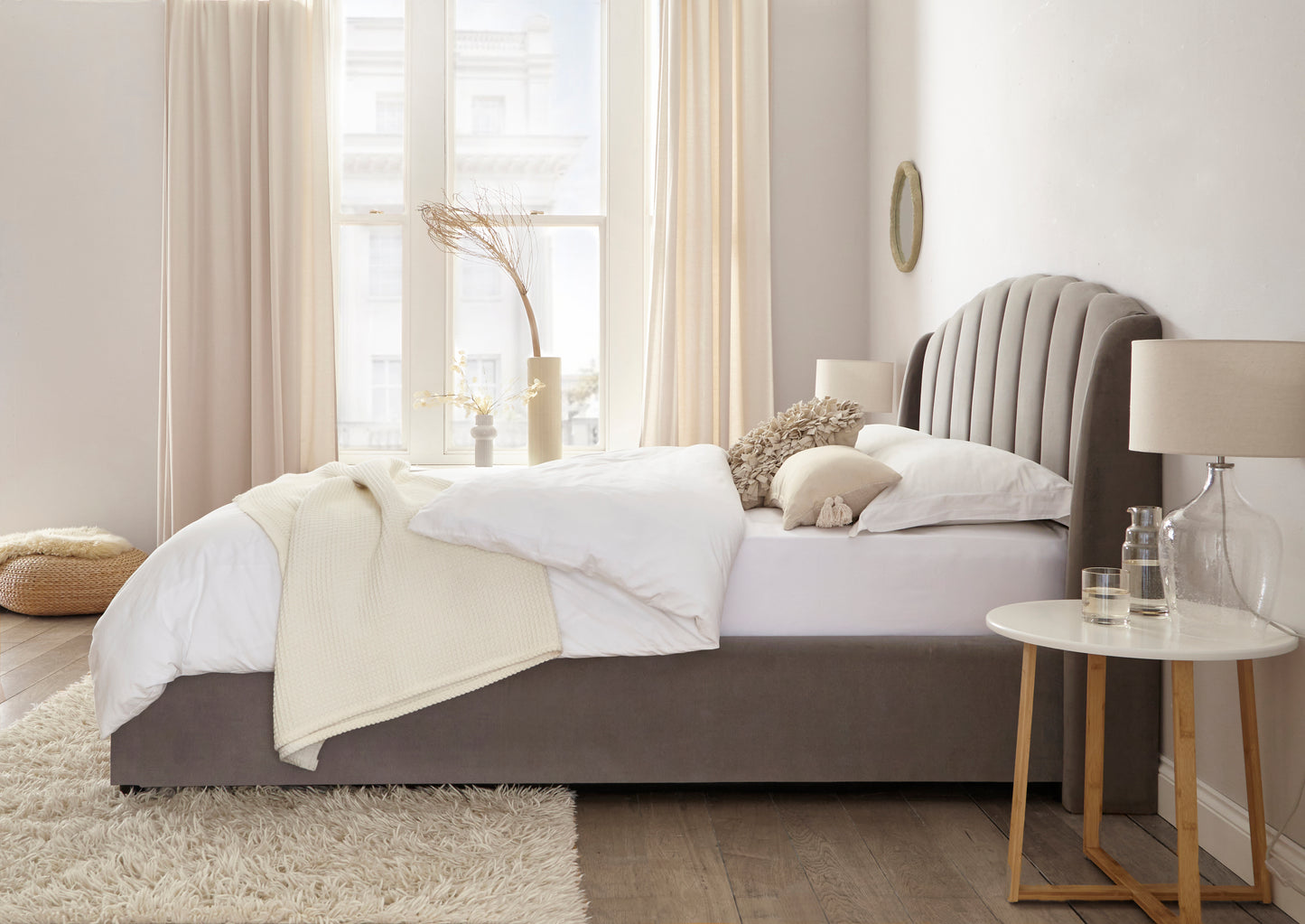 Aurelia Winged Upholstered Ottoman Bed Frame