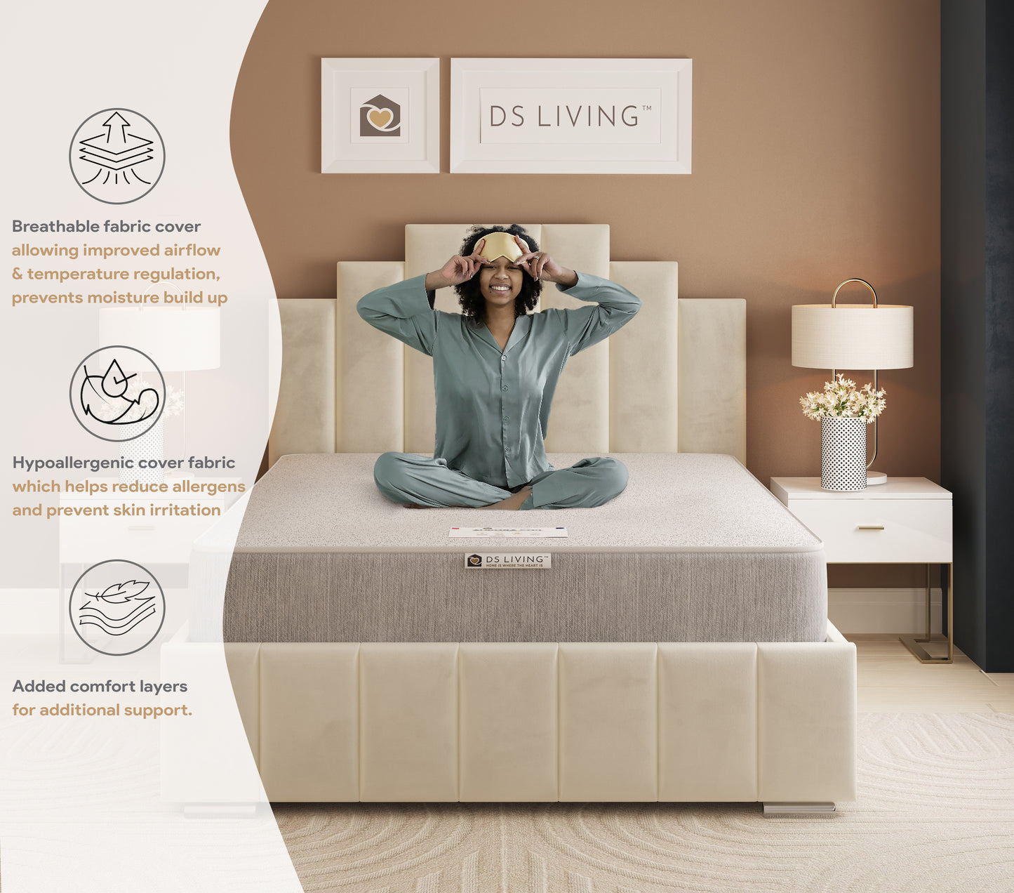 Harmony 13.5 Bonnell Spring Mattress with Comfort Layers- Aurora by DS Living