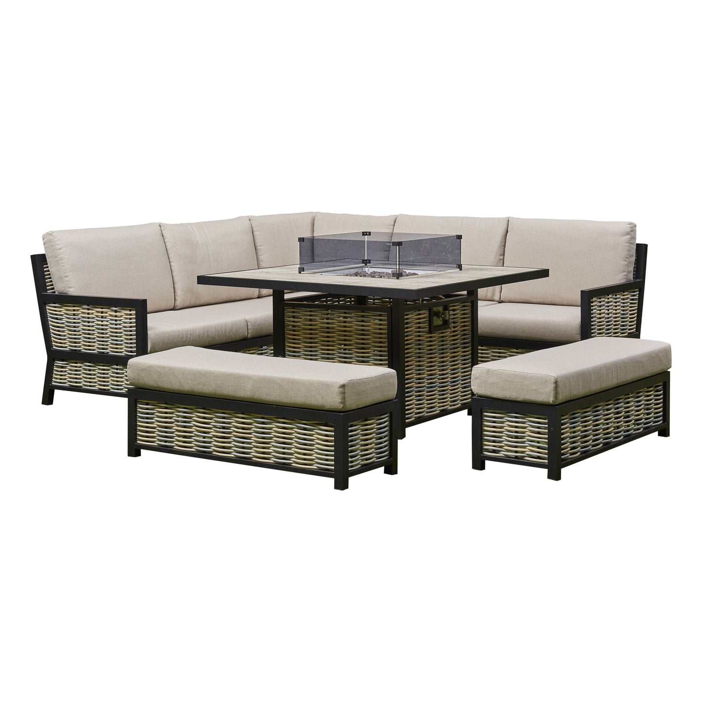 Aluminium Garden Furniture Dining Set 5 Seater