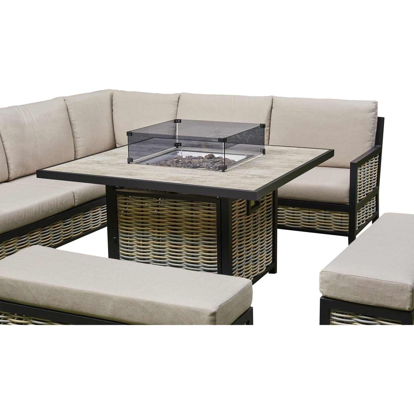 Aluminium Garden Furniture Dining Set 5 Seater
