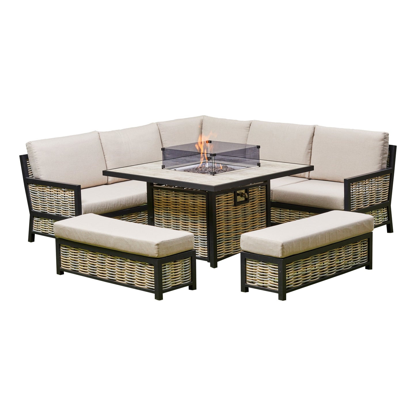 Aluminium Garden Furniture Dining Set 5 Seater
