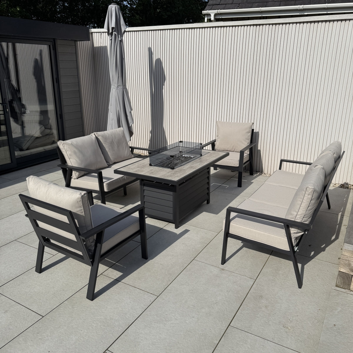 Aluminium Firepit Sofa Set