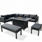 Aluminium Firepit Corner Sofa Garden Set