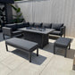 Aluminium Firepit Corner Sofa Garden Set