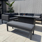 Aluminium Firepit Corner Sofa Garden Set