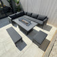 Aluminium Firepit Corner Sofa Garden Set