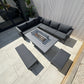 Aluminium Firepit Corner Sofa Garden Set