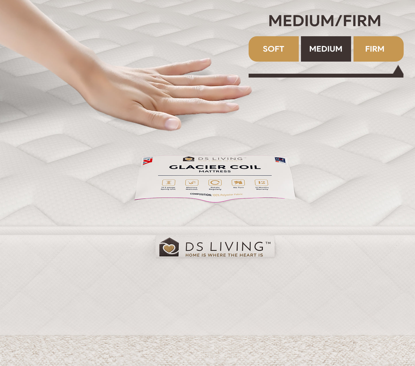 Bliss Gel Enhanced 13.5 Bonnell Spring Mattress - Glacier by DS Living