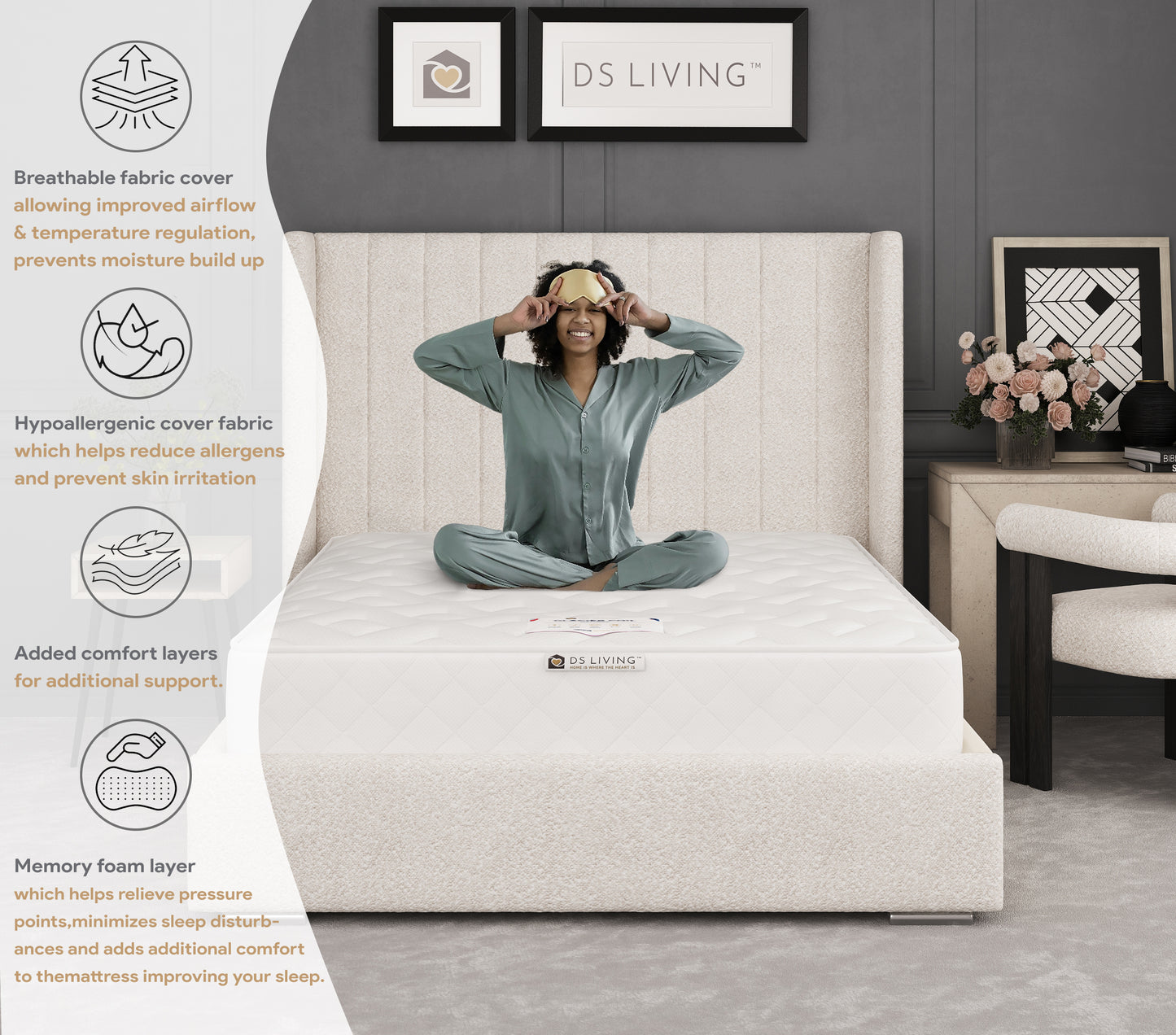 Bliss Gel Enhanced 13.5 Bonnell Spring Mattress - Glacier by DS Living