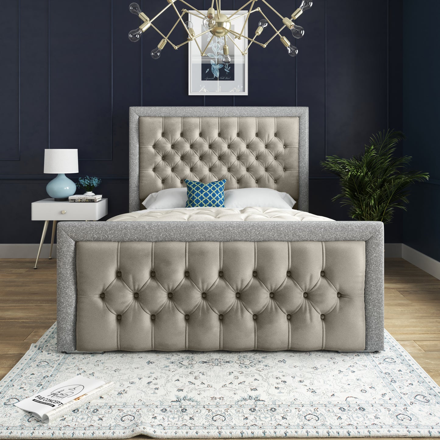 Cheltenham Upholstered Soft Velvet Bed