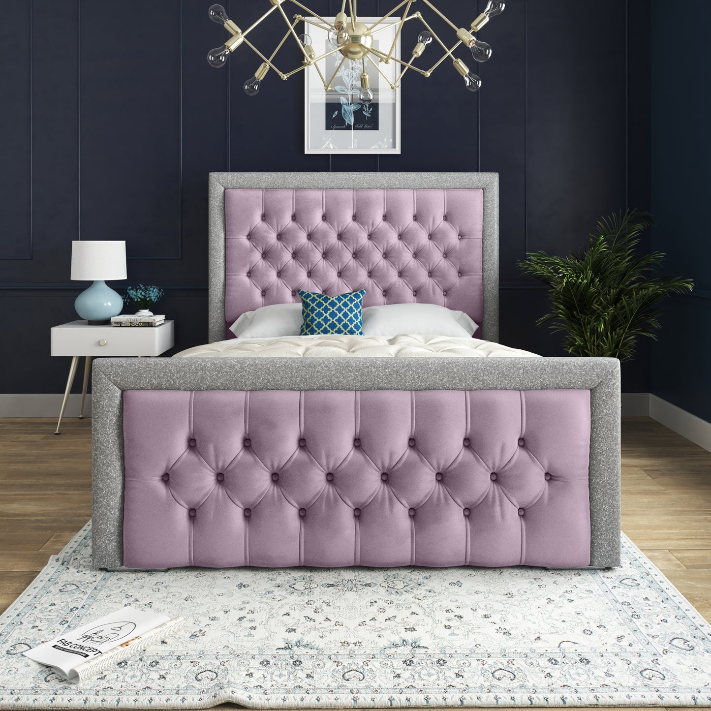 Cheltenham Upholstered Soft Velvet Bed