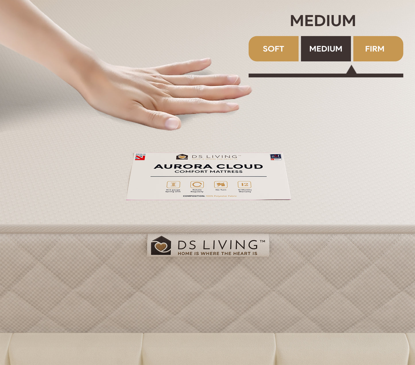 Eclipse 13.5 Bonnell Spring Mattress with Reflex Foam Layers - Aurora by DS Living