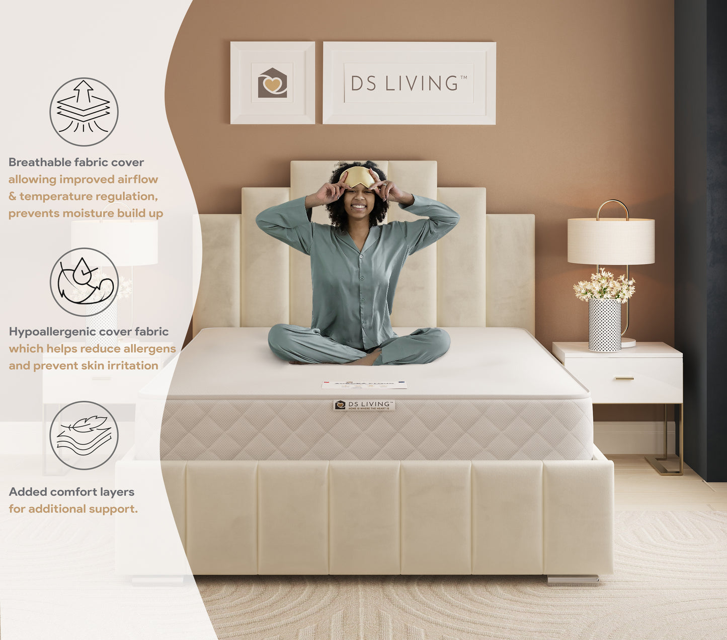 Eclipse 13.5 Bonnell Spring Mattress with Reflex Foam Layers - Aurora by DS Living