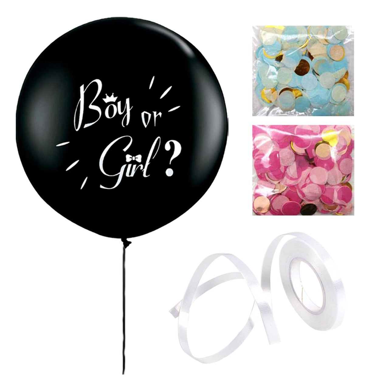 Premium Gender Reveal Balloon Baby Girl Pink Or Boy Blue Confetti 18" 36" NEW PARTY PACK NOW AVAILABLE