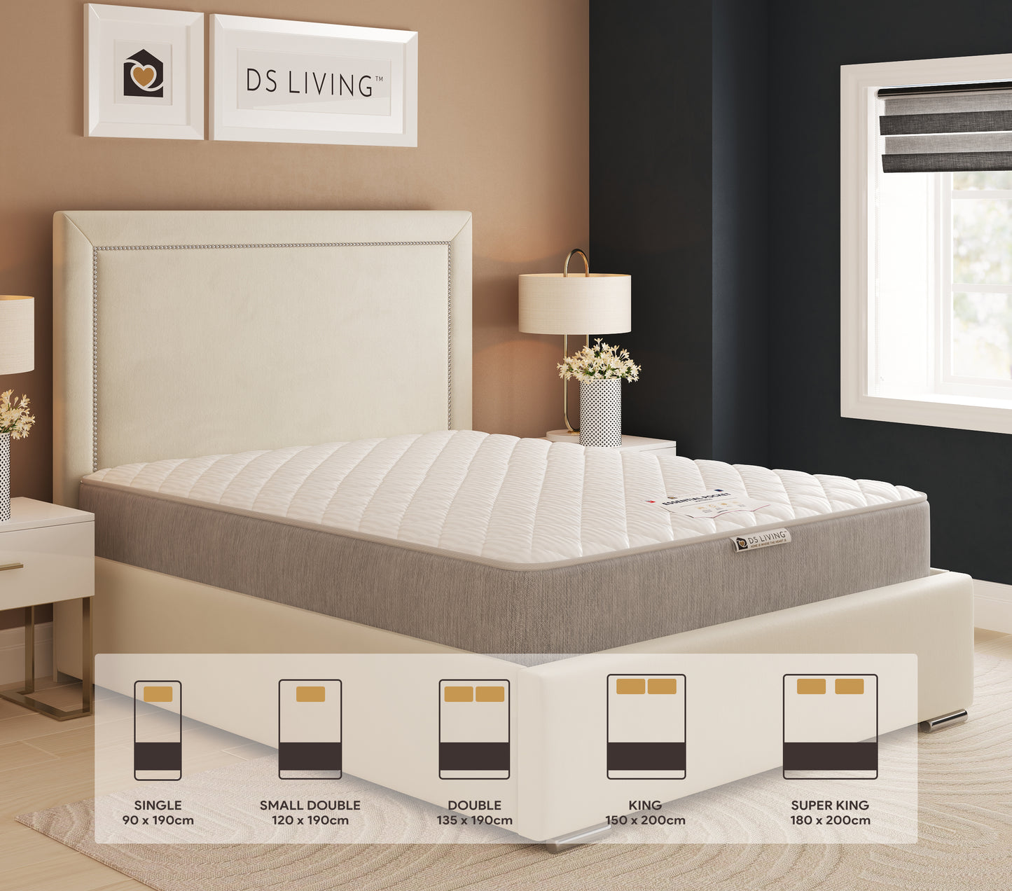 Luxe 800 Pocket Sprung Mattress with Comfort Layers- Essentials by DS Living