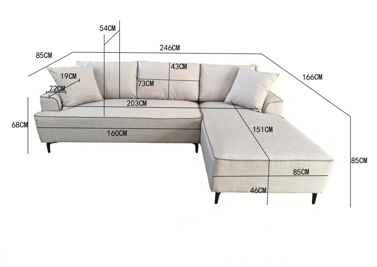 Milano Edge 3 Seater Left Hand Corner Sofa