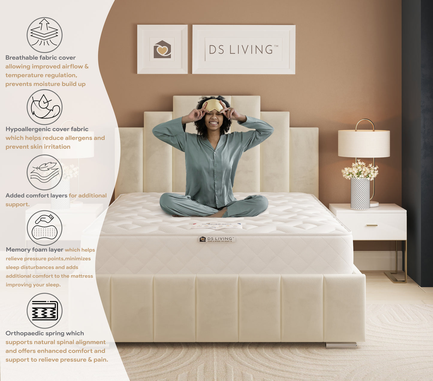 Nightfall Gel Enhanced 12.5 Bonnell Spring Mattress - Glacier by DS Living