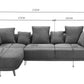 Nova 3 Seater Left Hand Corner Lounger Sofa