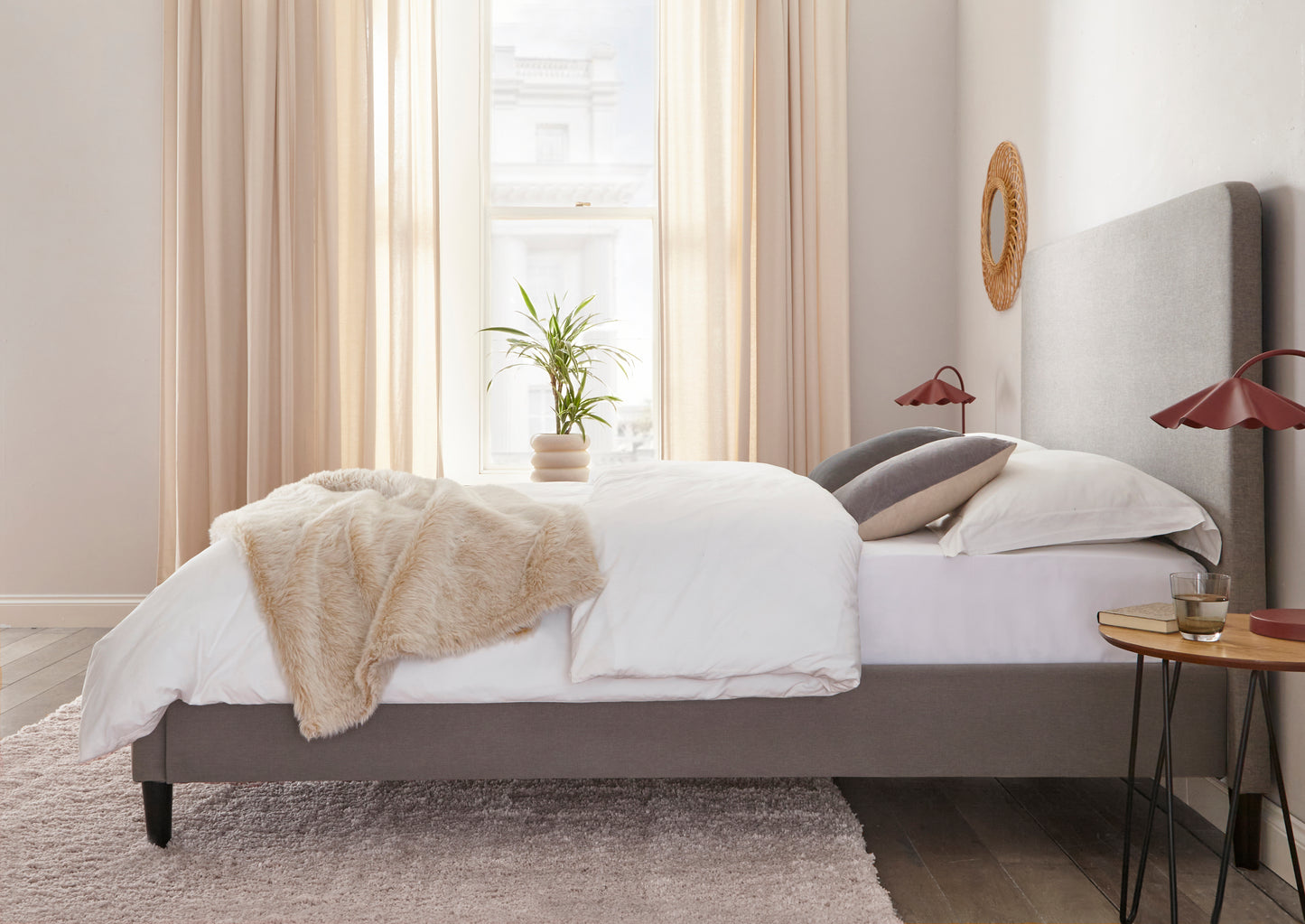 Novara Upholstered Panel Bed Frame