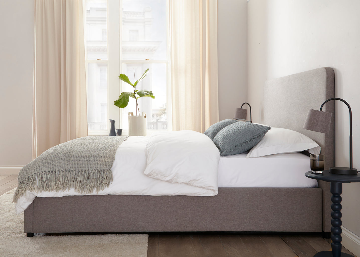 Novara Upholstered Panel Ottoman Bed Frame
