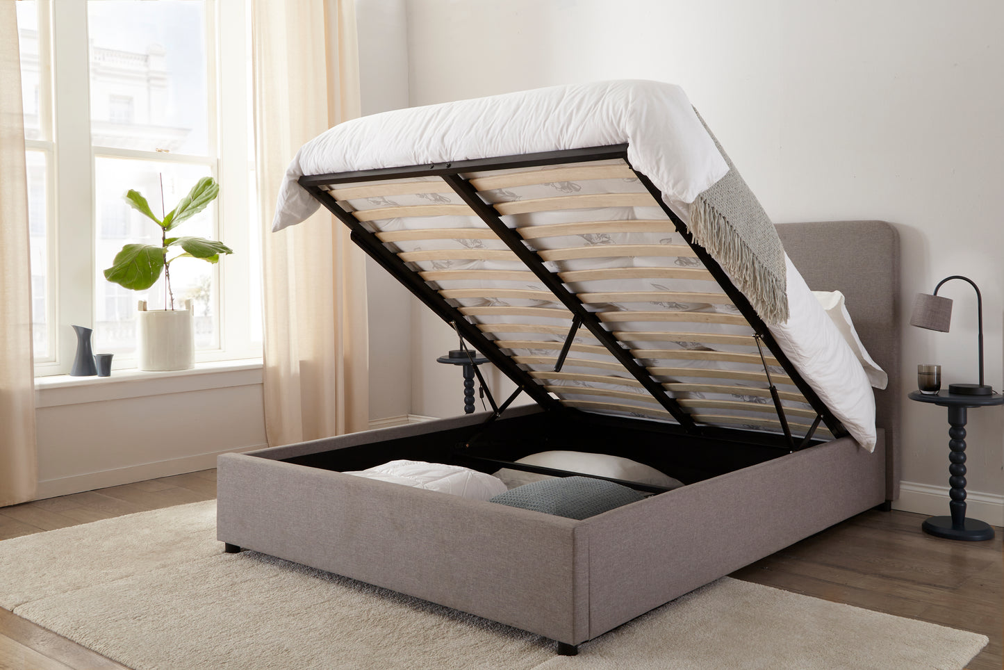 Novara Upholstered Panel Ottoman Bed Frame
