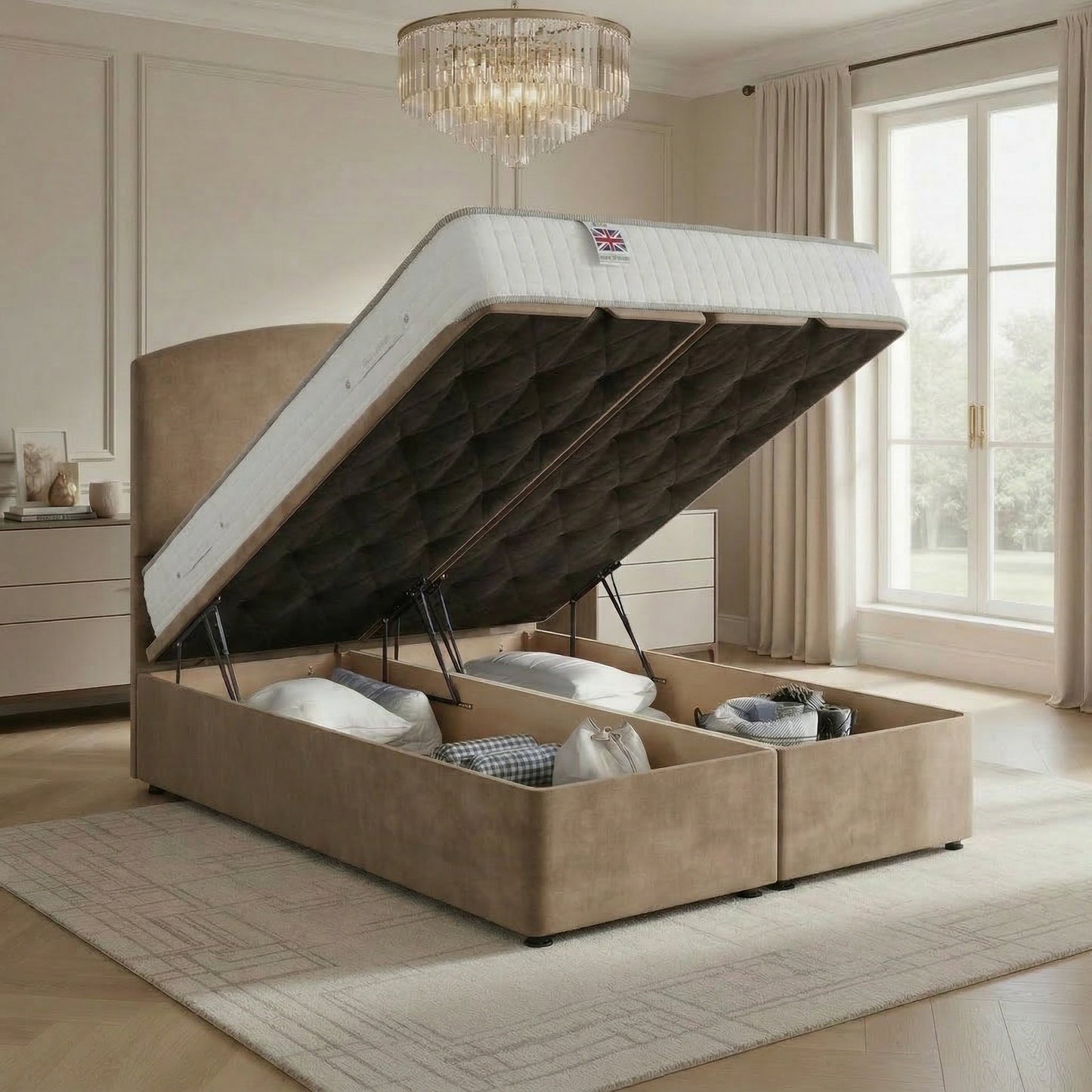 Opulence Divan Ottoman Gas Lift Storage Bed