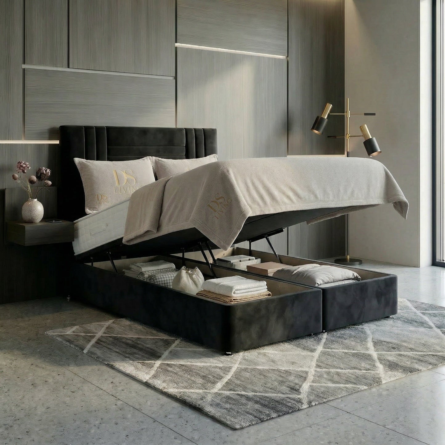 Orion Divan Ottoman Gas Lift Storage Bed