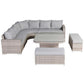 Corner Rattan Dining Set with Rising Table