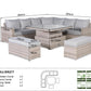 Corner Rattan Dining Set with Rising Table