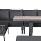 Corner Aluminium Dining Set with Rising Table