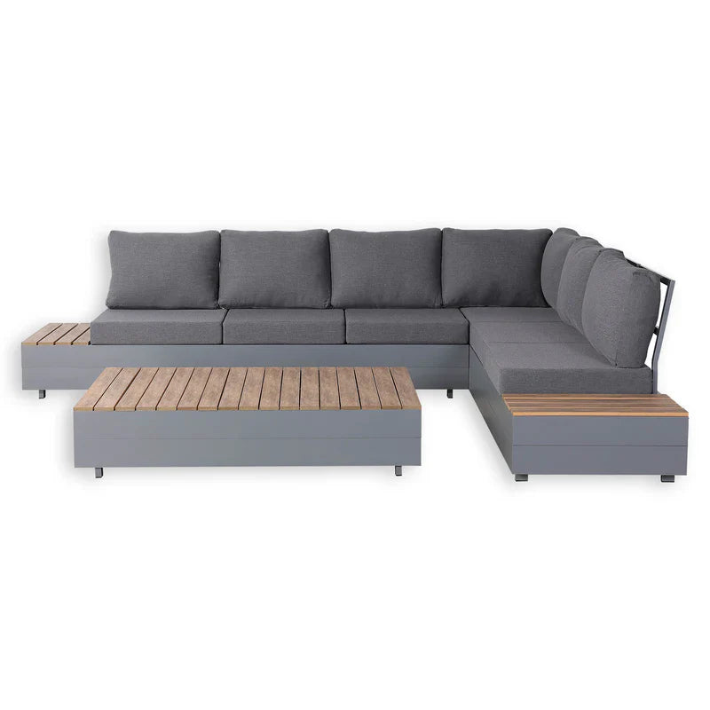 Corner Aluminium Garden Sofa Set with Coffee Table