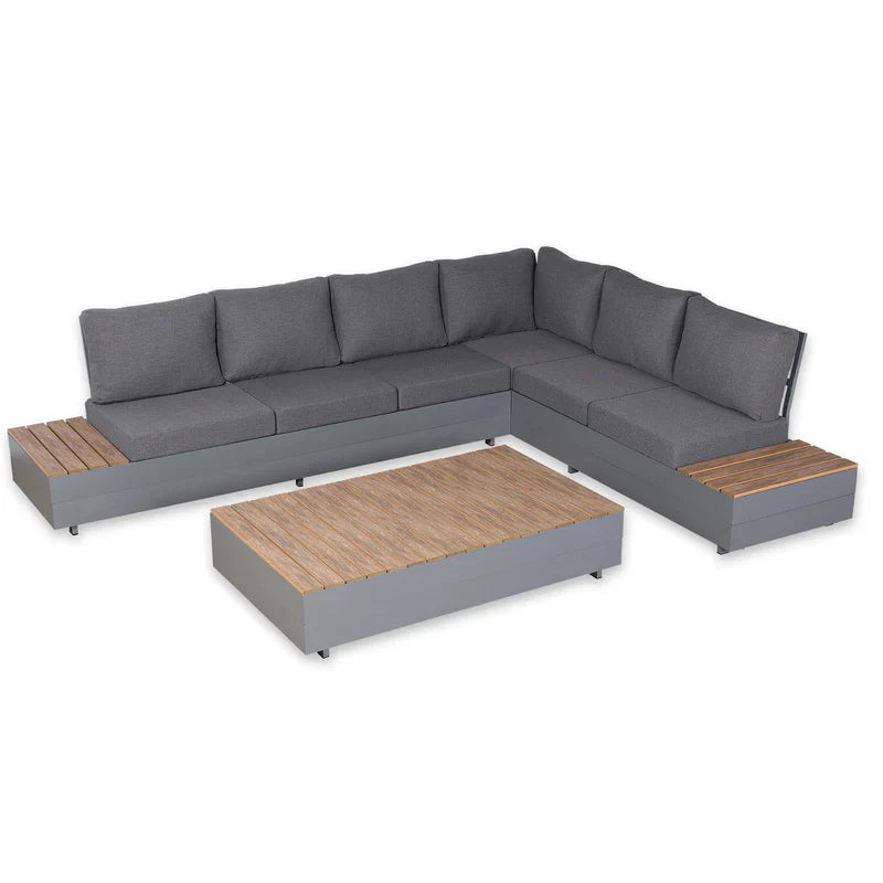 Corner Aluminium Garden Sofa Set with Coffee Table