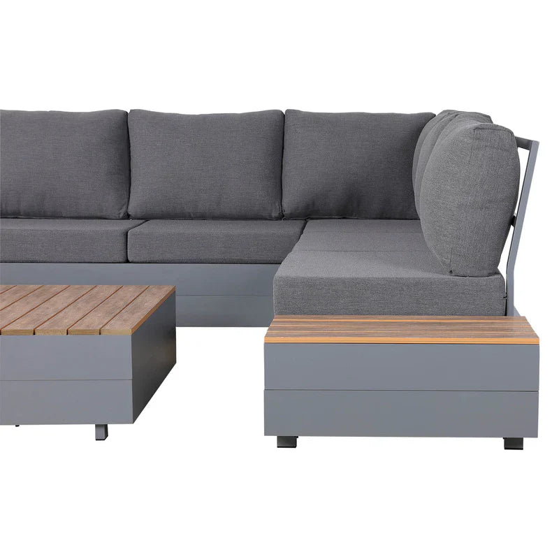 Corner Aluminium Garden Sofa Set with Coffee Table