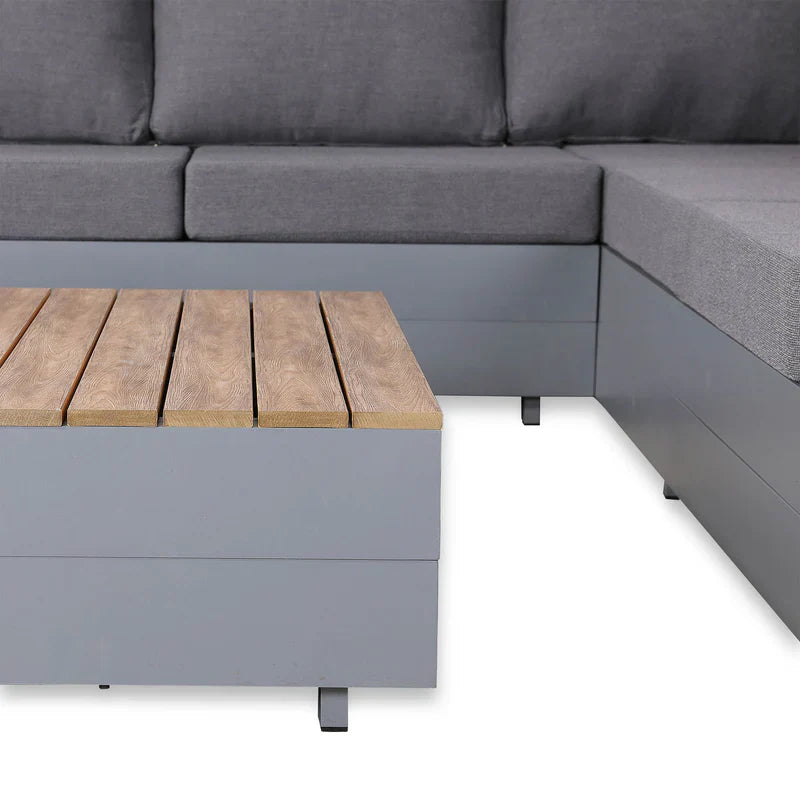 Corner Aluminium Garden Sofa Set with Coffee Table