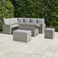 Left-Hand Corner Outdoor Garden Dining Set with Rising Table in Light Grey