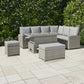 Right-Hand Corner Outdoor Garden Dining Set with Rising Table in Light Grey
