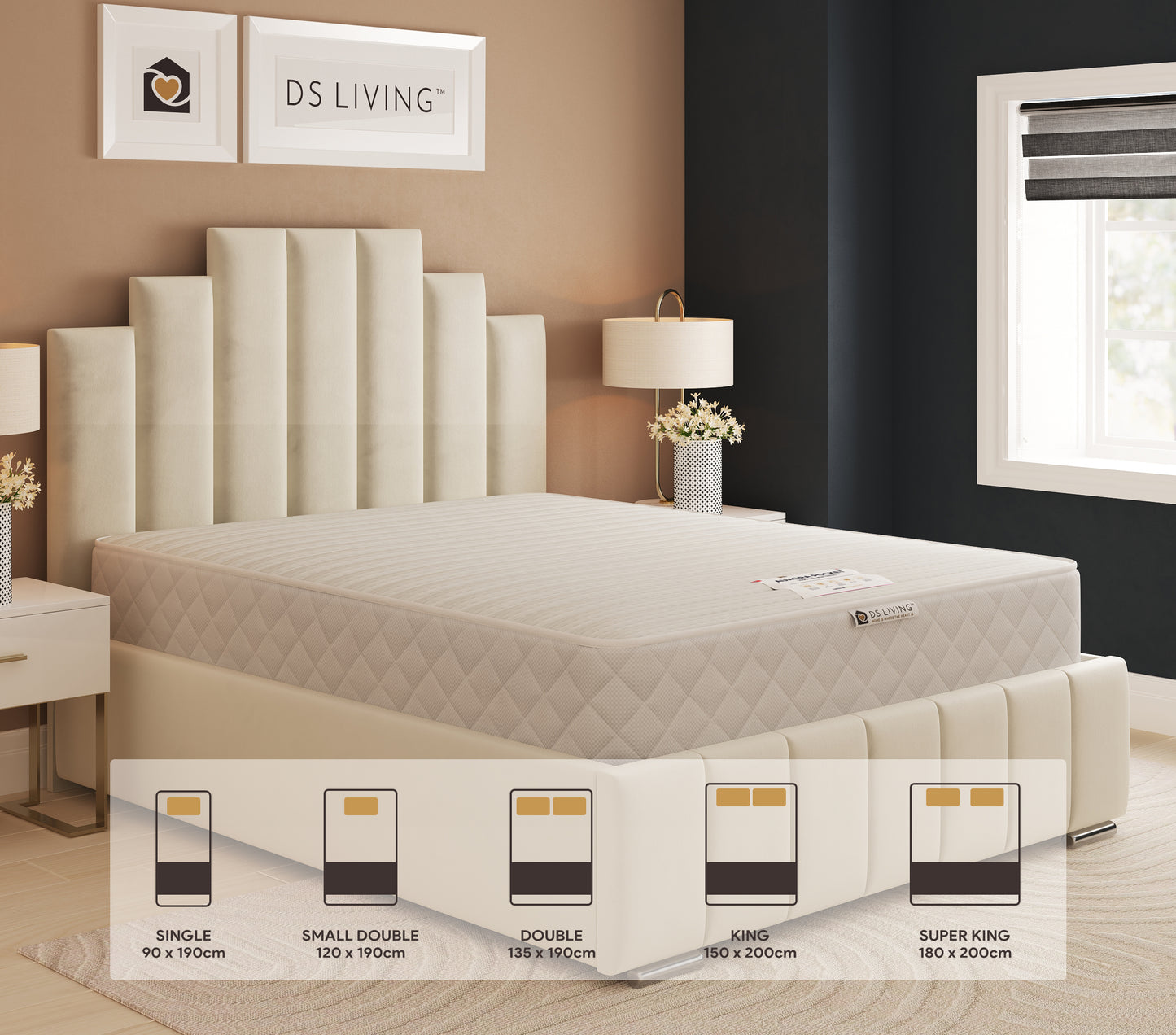 Sanctuary Gel Enhanced 1000 Pocket Sprung Hybrid Mattress - Aurora by DS Living