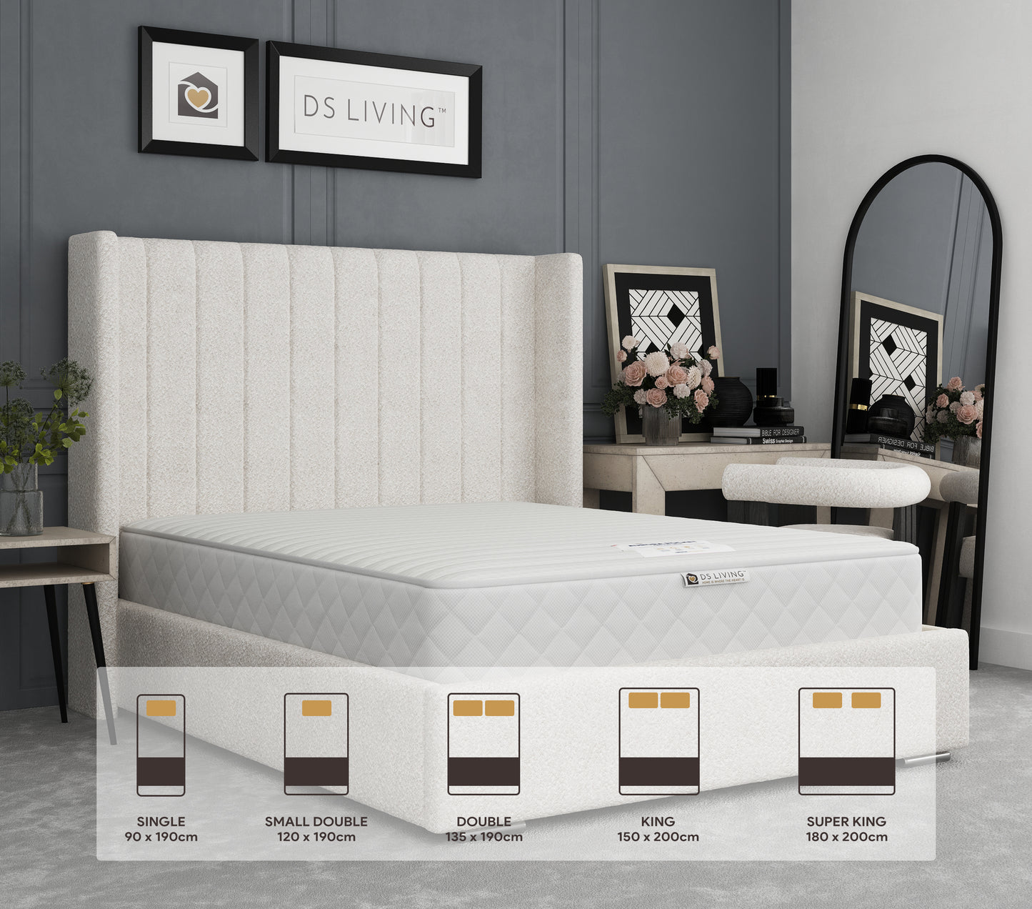 Serenity 1000 Pocket Sprung Mattress with Comfort Layers- Aurora by DS Living